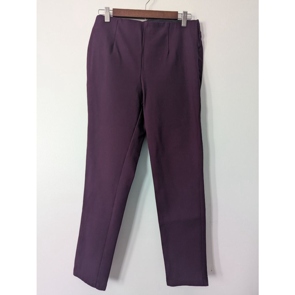 Calvin Klein Pants - Calvin Klein Dark Purple Stretch Tapered Leg Dress Pants Women's Size 12 Pull On